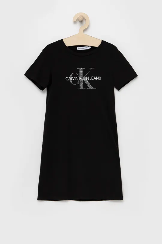 czarny Calvin Klein Jeans Sukienka dziecięca IG0IG01204.4890 Dziewczęcy