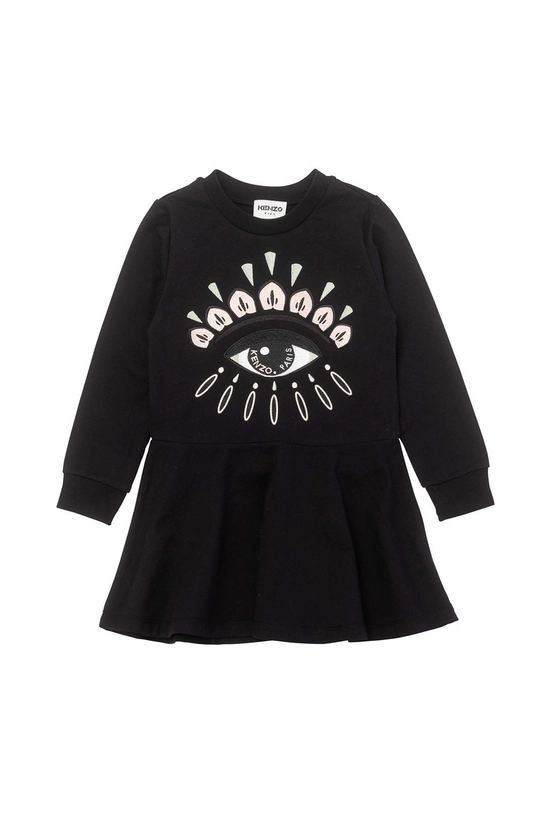 чёрный Хлопковое детское платье Kenzo Kids Для девочек