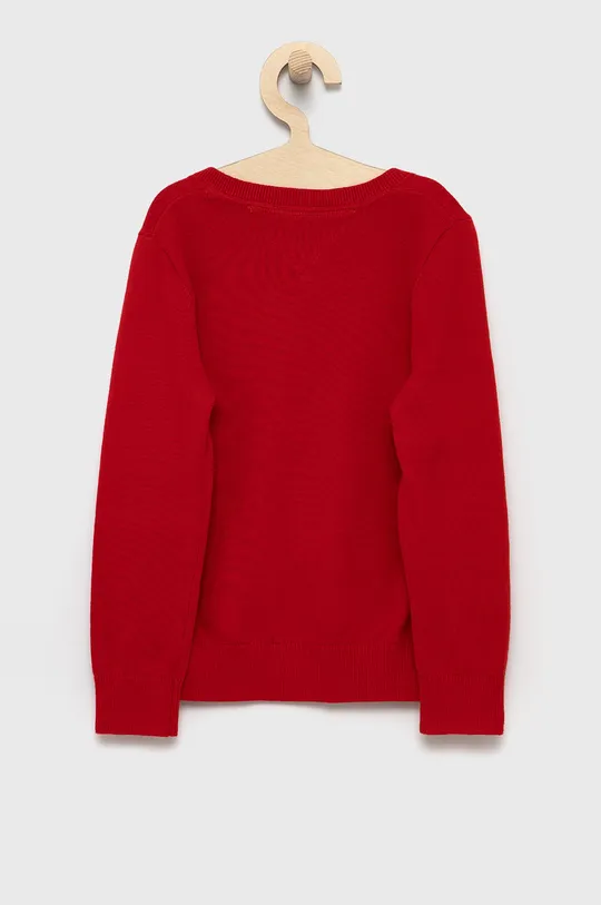 Παιδικό βαμβακερό πουλόβερ Tommy Hilfiger κόκκινο