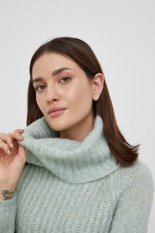türkiz Only gyapjúkeverék pulóver