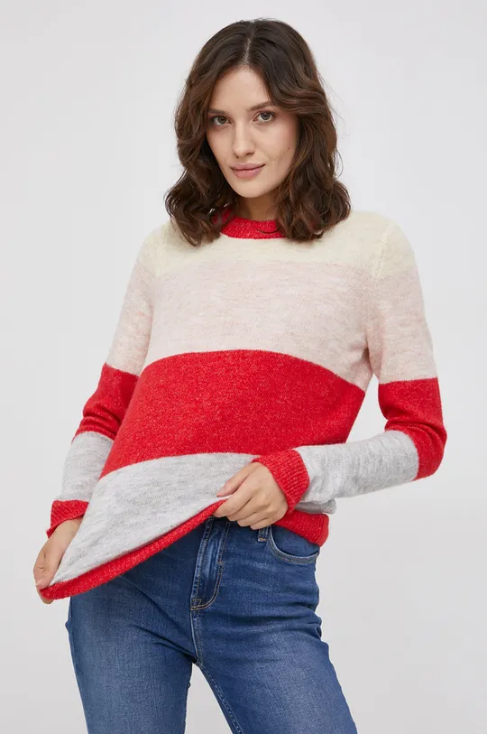 Vero Moda Sweter z domieszką wełny czerwony
