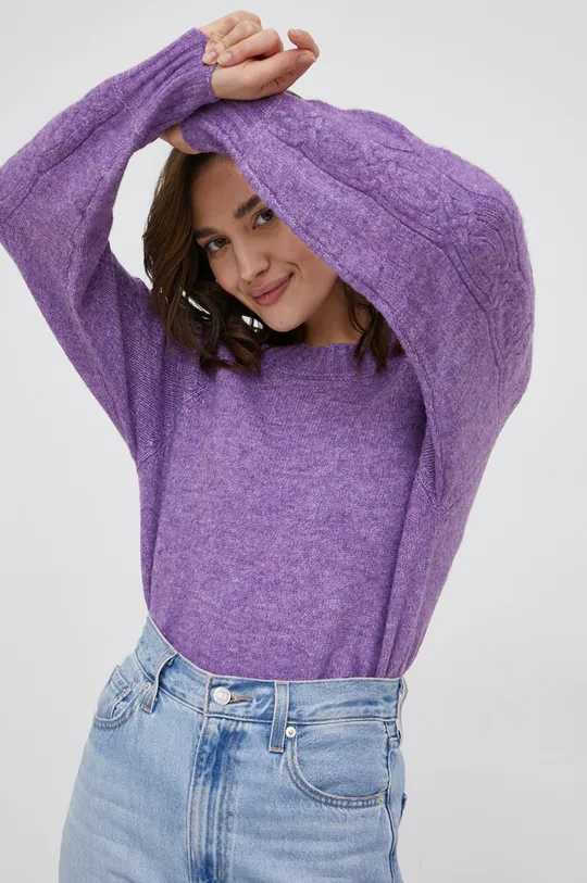 fioletowy Vero Moda Sweter z domieszką wełny Damski