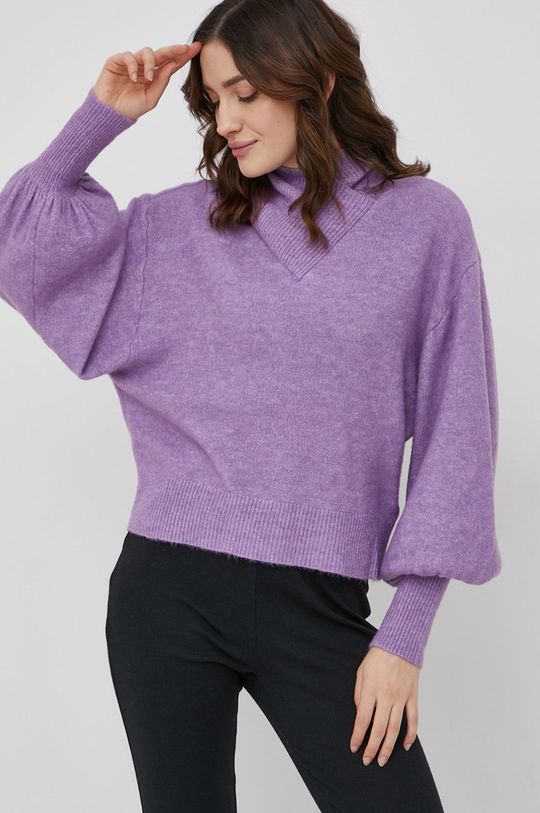 Vero Moda Sweter z domieszką wełny winogronowy
