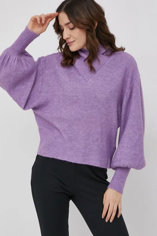 Vero Moda Sweter z domieszką wełny fioletowy