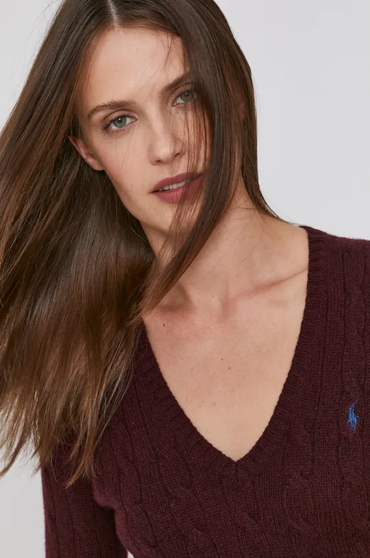burgundské Vlnený sveter Polo Ralph Lauren