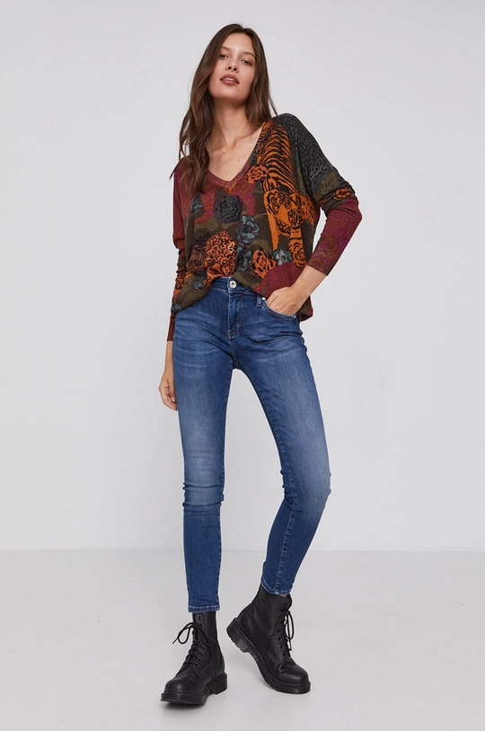 Desigual Sweter 21WWJFA6 multicolor