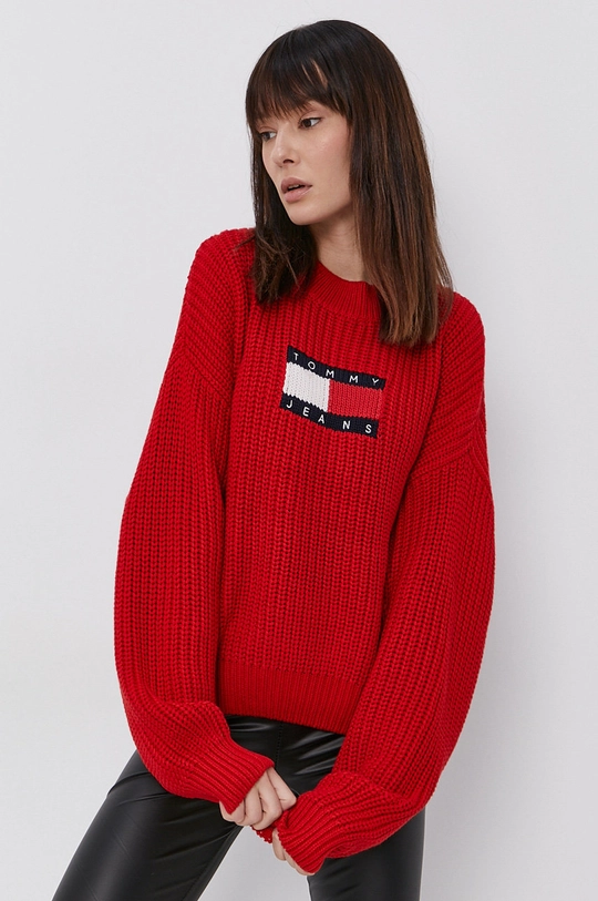 Tommy Jeans Sweter DW0DW11001.4890 czerwony