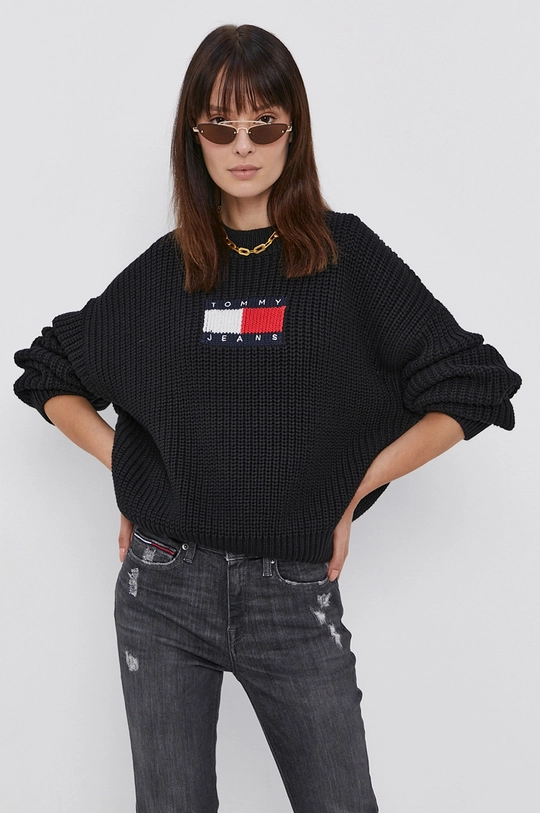 czarny Tommy Jeans Sweter DW0DW11001.4890 Damski