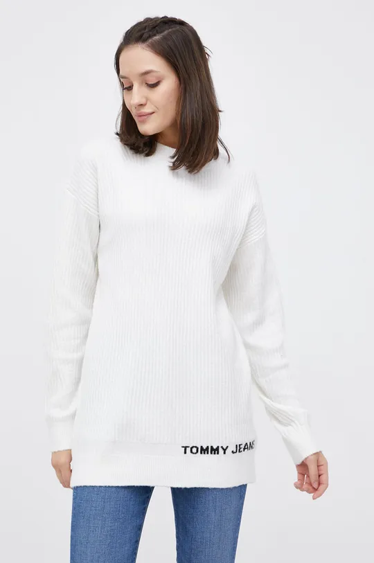 biały Tommy Jeans Sweter DW0DW10995.4890 Damski
