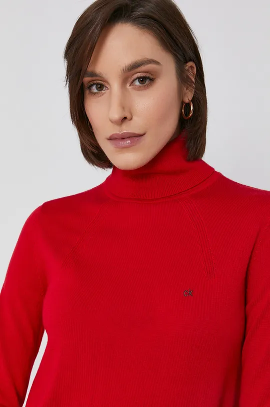 czerwony Calvin Klein Sweter wełniany
