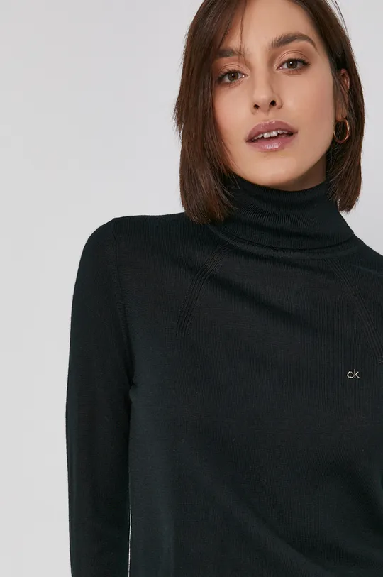 czarny Calvin Klein Sweter wełniany