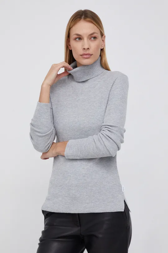 szary Calvin Klein Sweter z domieszką wełny Damski