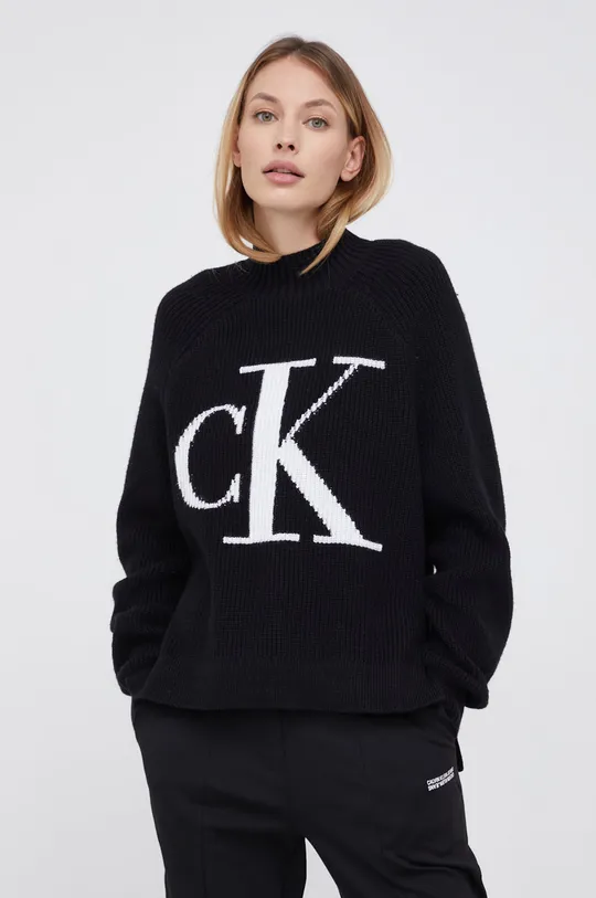 Calvin Klein Jeans Sweter z domieszką wełny J20J216595.4890 czarny