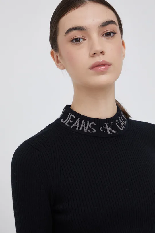 czarny Calvin Klein Jeans Sweter z domieszką wełny J20J215296.4890