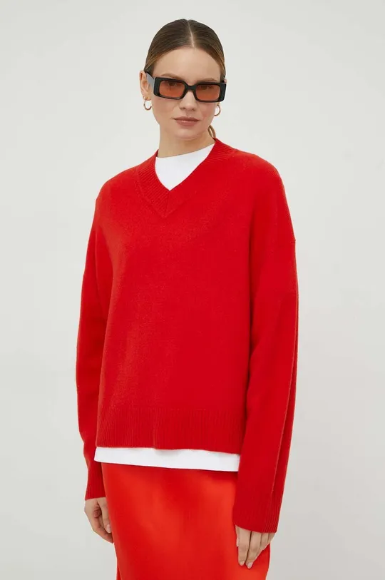 κόκκινο Μάλλινο πουλόβερ Samsoe Samsoe Γυναικεία