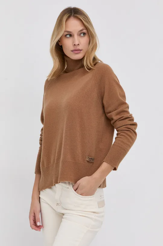 brązowy Twinset Sweter wełniany