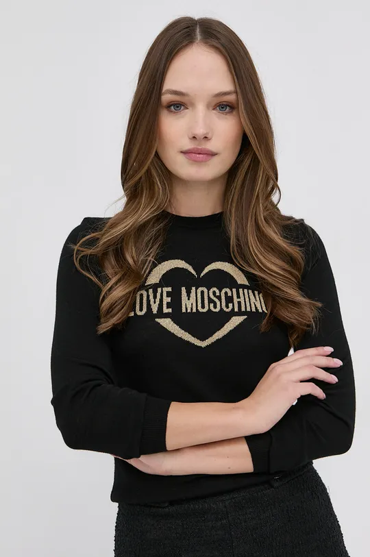 čierna Vlnený sveter Love Moschino Dámsky