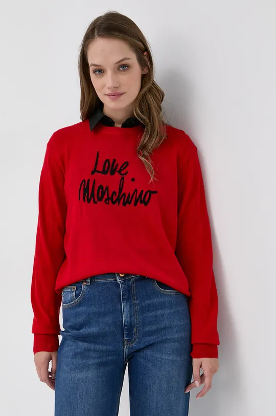 κόκκινο Μάλλινο πουλόβερ Love Moschino Γυναικεία