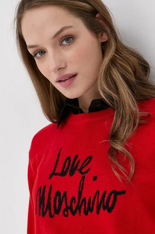 κόκκινο Μάλλινο πουλόβερ Love Moschino