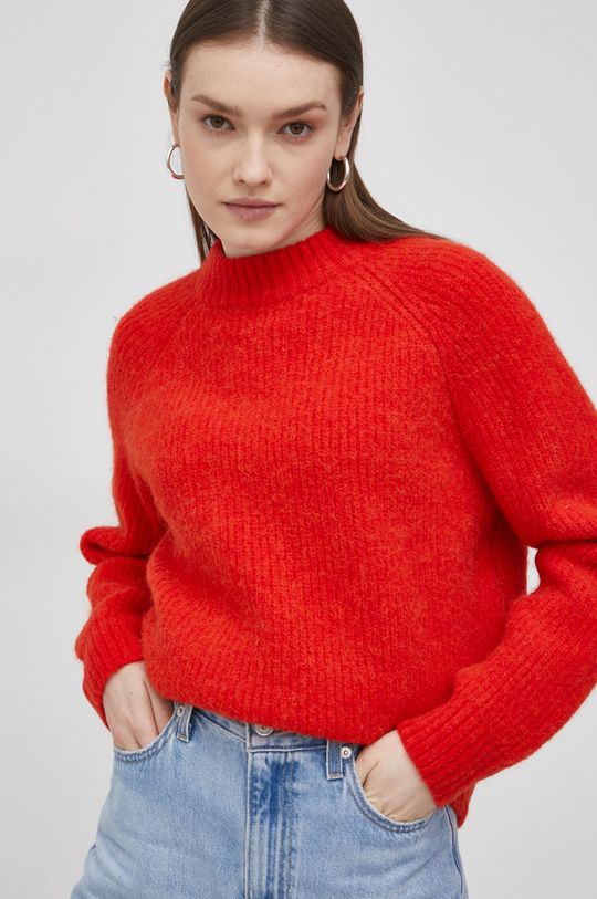 Superdry Sweter wełniany czerwony