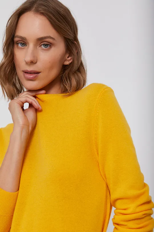żółty United Colors of Benetton Sweter wełniany
