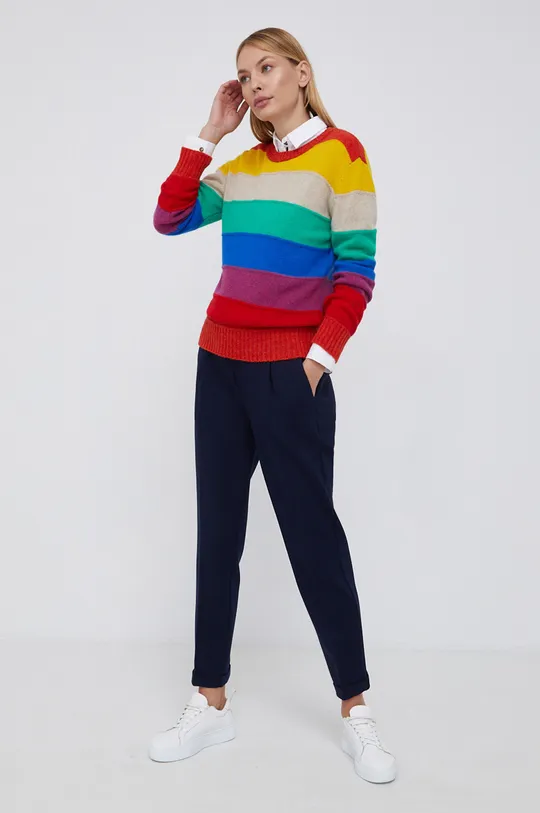 United Colors of Benetton Sweter wełniany multicolor