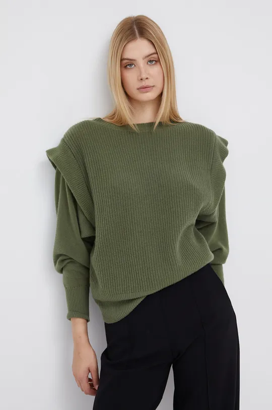 зелёный Шерстяной свитер Sisley Женский