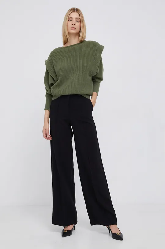 Sisley Sweter wełniany zielony