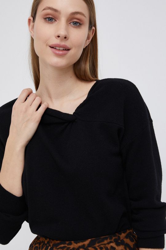 czarny Sisley Sweter wełniany