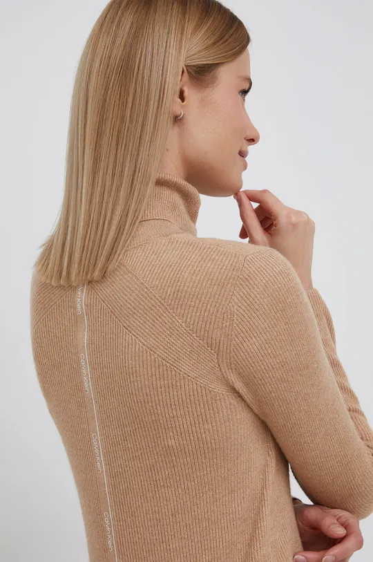 smeđa Pulover s dodatkom vune Calvin Klein Ženski