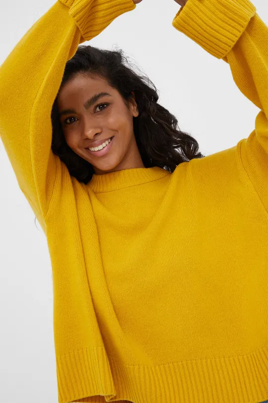 sárga United Colors of Benetton gyapjú pulóver Női