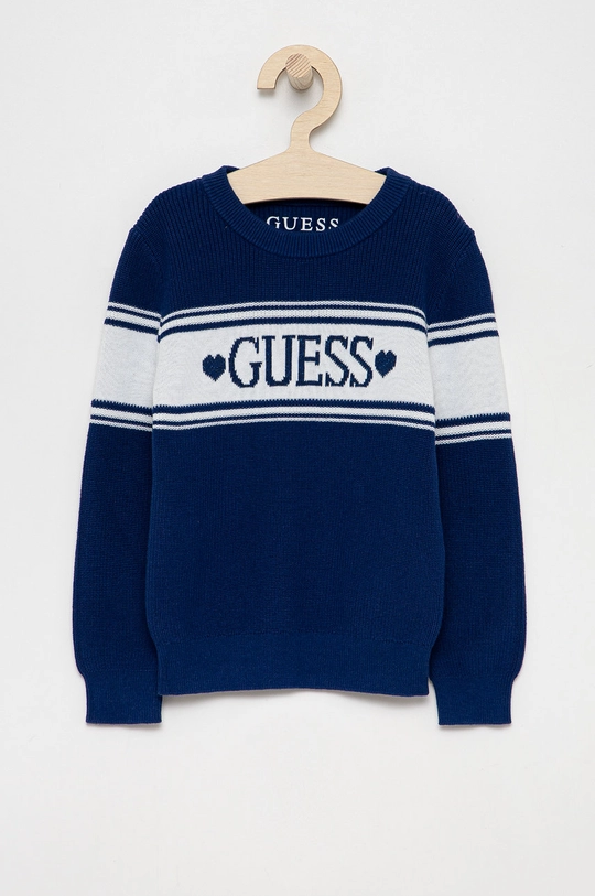 granatowy Guess Sweter dziecięcy Dziewczęcy