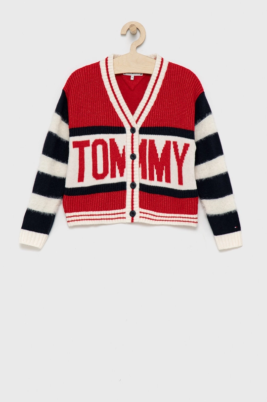 czerwony Tommy Hilfiger Kardigan dziecięcy Dziewczęcy