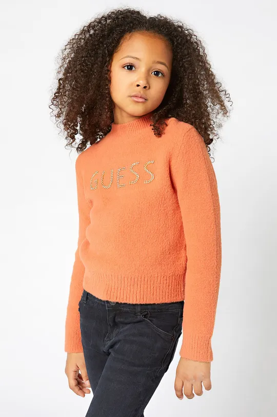 narančasta Dječji džemper Guess Za djevojčice