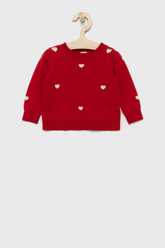 czerwony GAP Sweter bawełniany dziecięcy Dziewczęcy