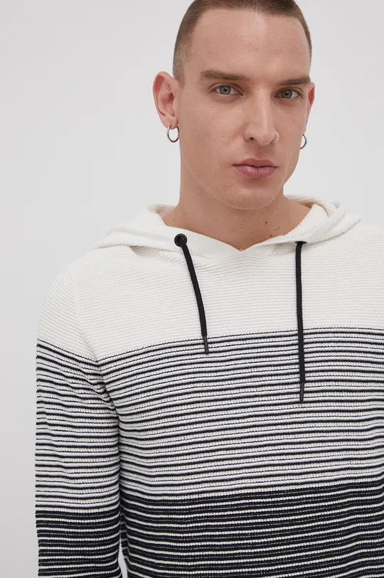 biały Jack & Jones Sweter bawełniany