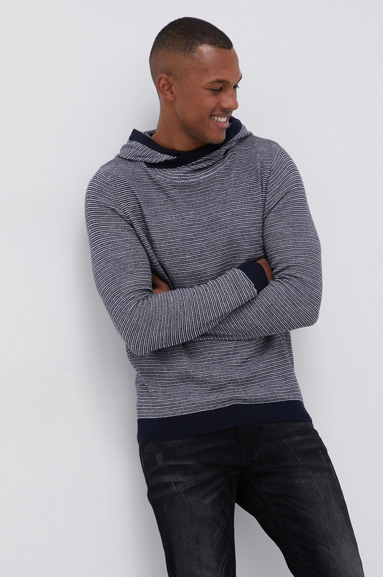 granatowy Jack & Jones Sweter Męski