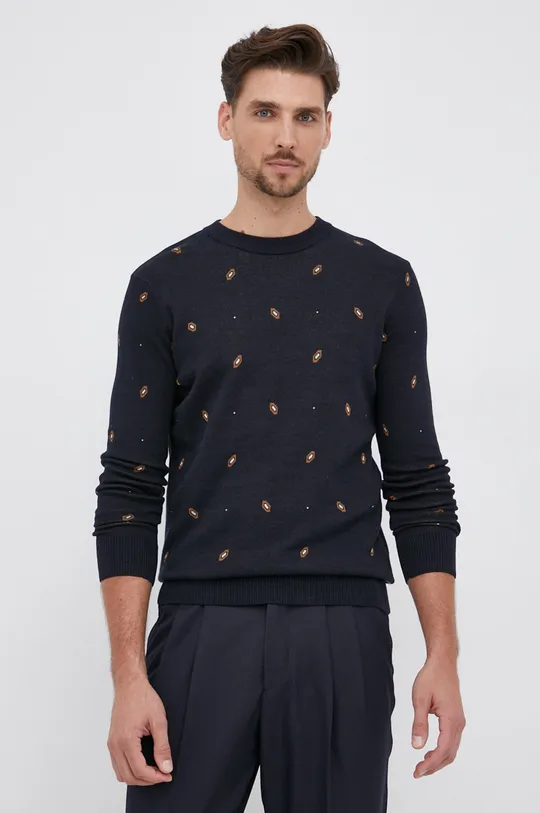 granatowy Scotch & Soda Sweter Męski