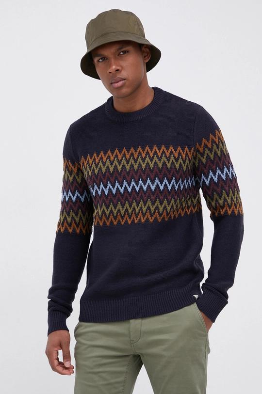 granatowy Jack & Jones Sweter Męski