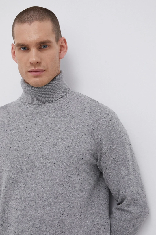 szary Premium by Jack&Jones Sweter z domieszką wełny