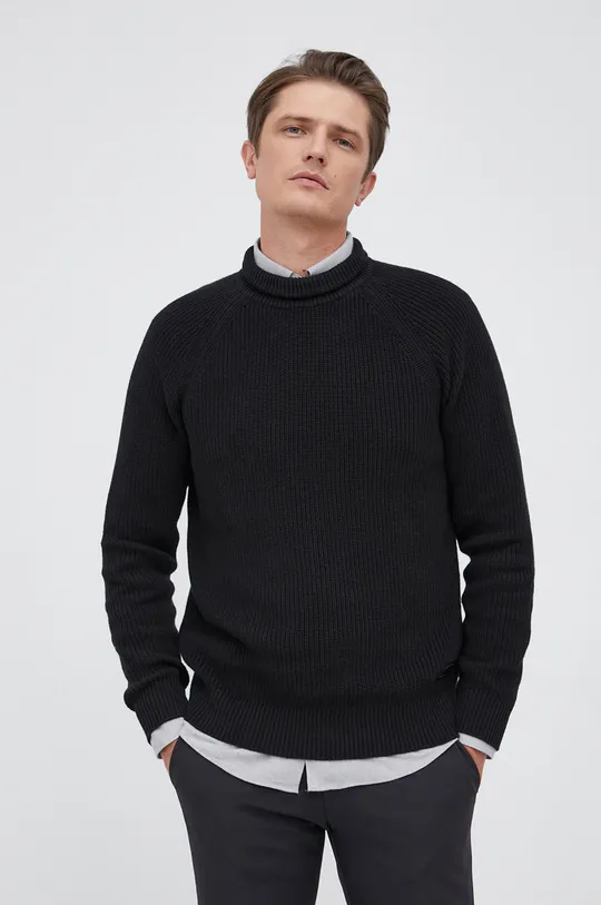 czarny Selected Homme Sweter bawełniany Męski