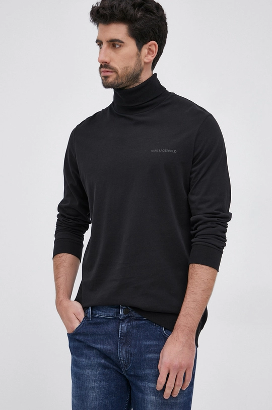 czarny Karl Lagerfeld Longsleeve bawełniany 512226.755032