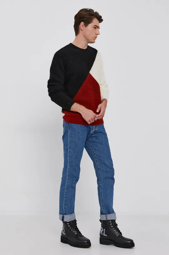 Vlnený sveter Karl Lagerfeld červená