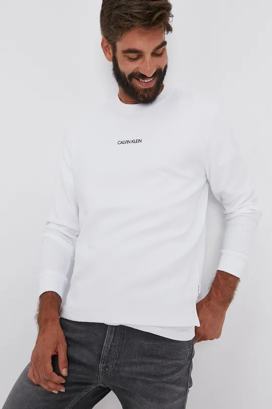 biały Calvin Klein Bluza Męski