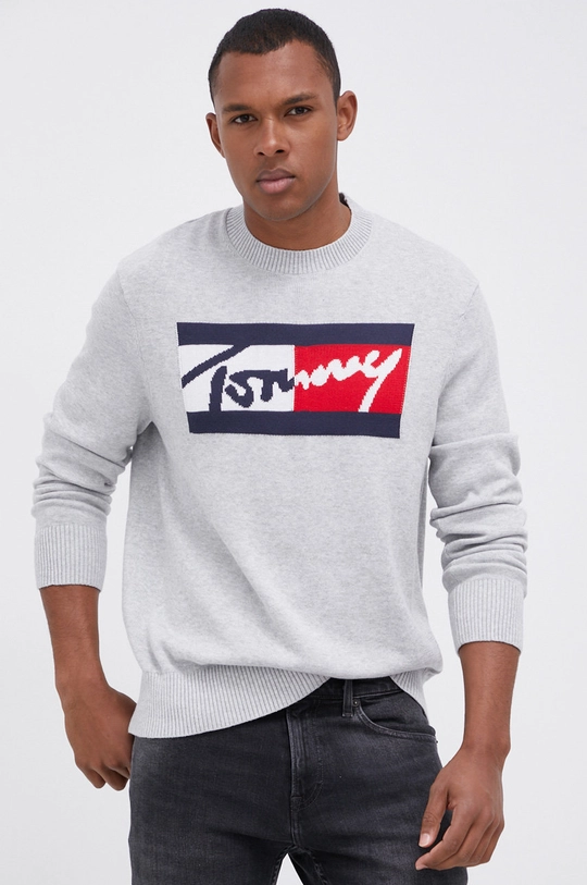 Sveter Tommy Jeans sivá