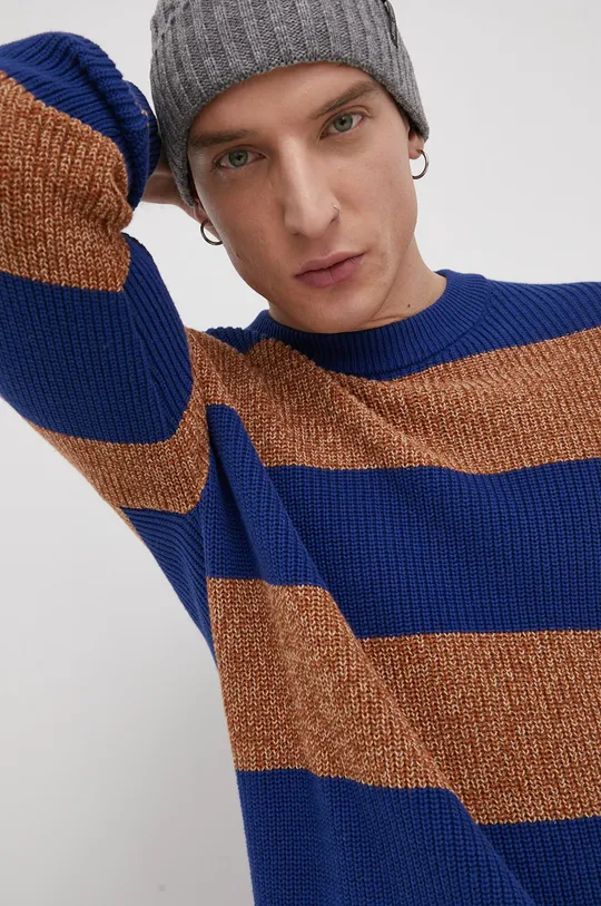 modrá Bavlnený sveter Premium by Jack&Jones Pánsky