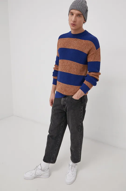 Pamučni pulover Premium by Jack&Jones plava