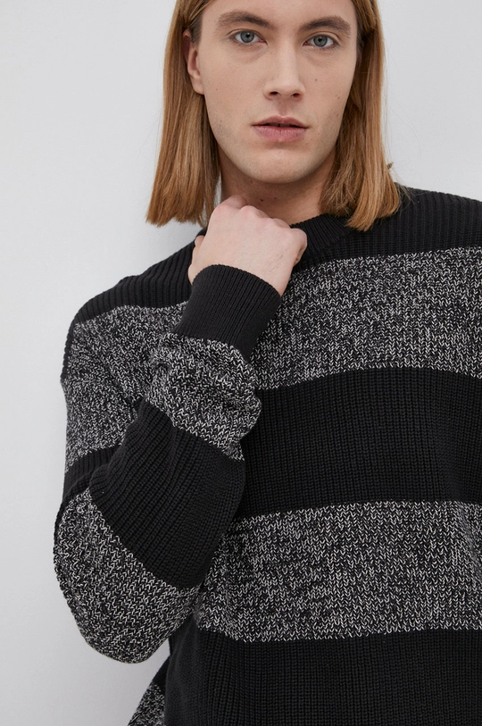 czarny Premium by Jack&Jones Sweter bawełniany