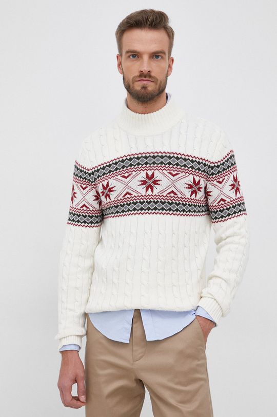 biały Selected Homme Sweter bawełniany
