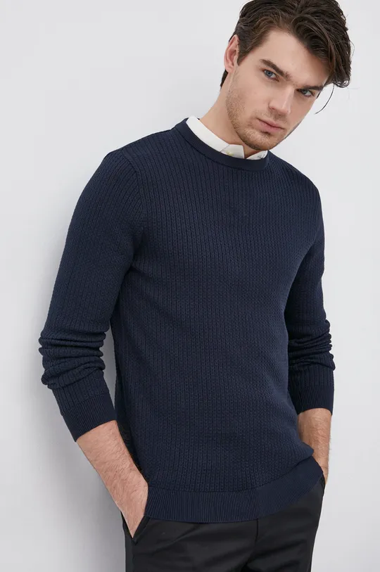 mornarsko plava Pamučni pulover Selected Homme Muški